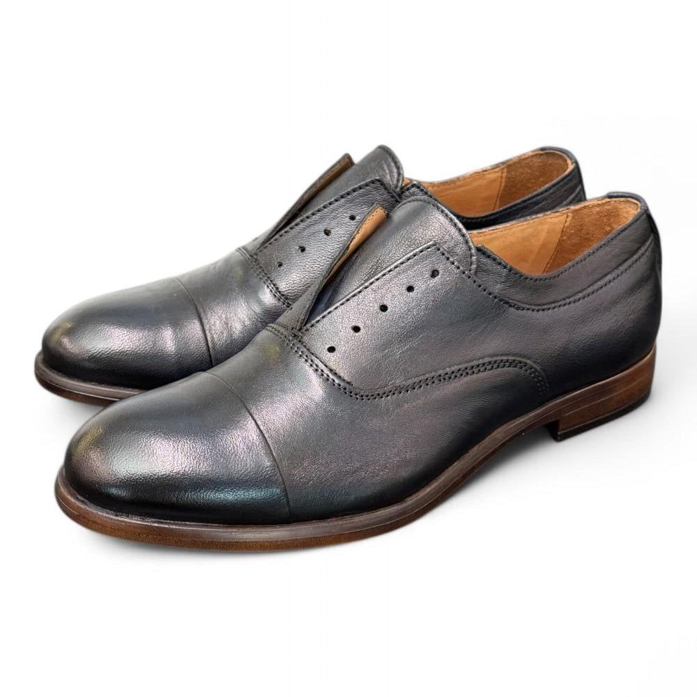 Scarpa uomo no-lace blu F.lli Rennella puntale 
