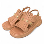 Sandalo pelle grano frangia Bruno Premi<BR/> 