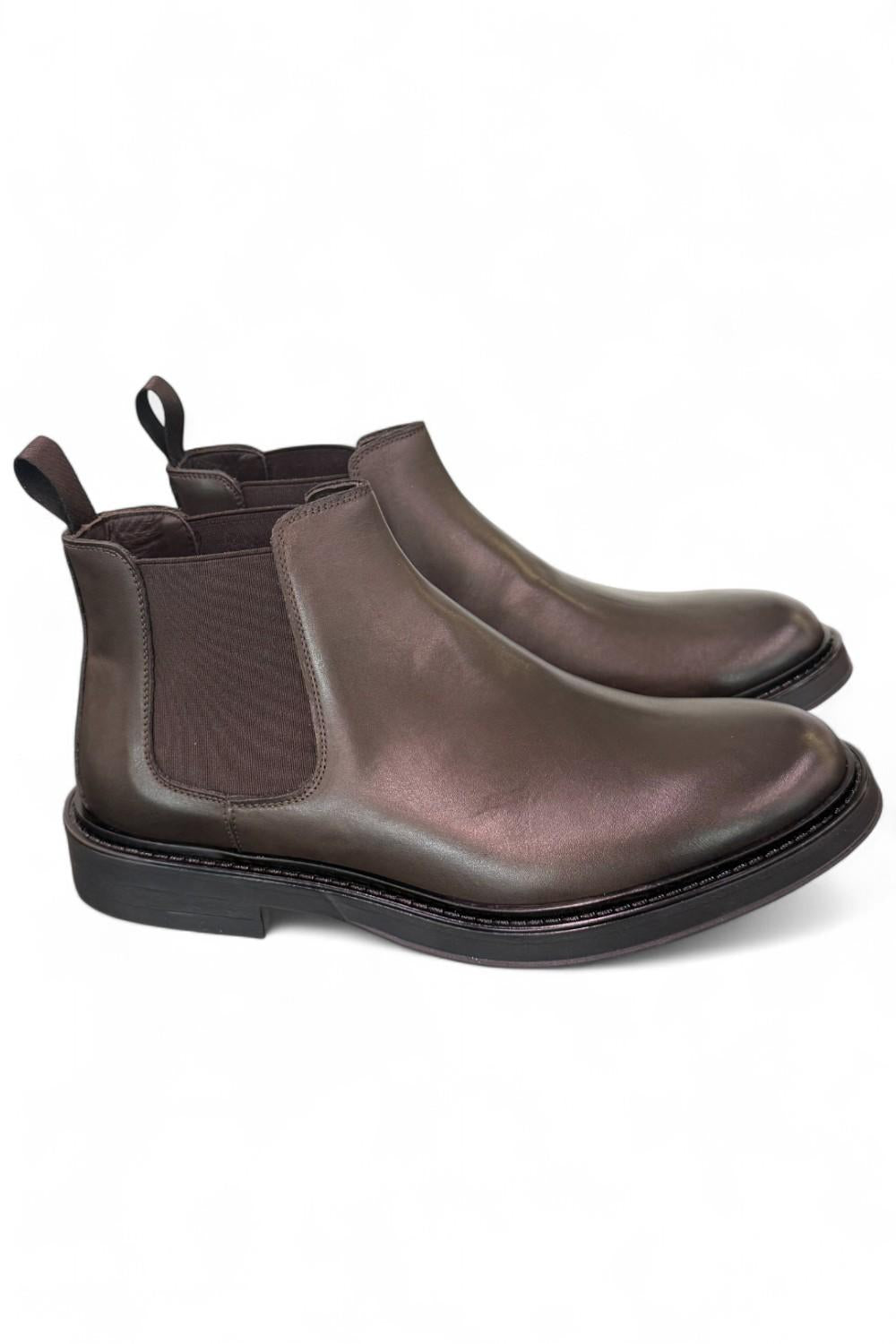 Stivaletto beatles pelle testa di moro Dino Draghi<BR/> 