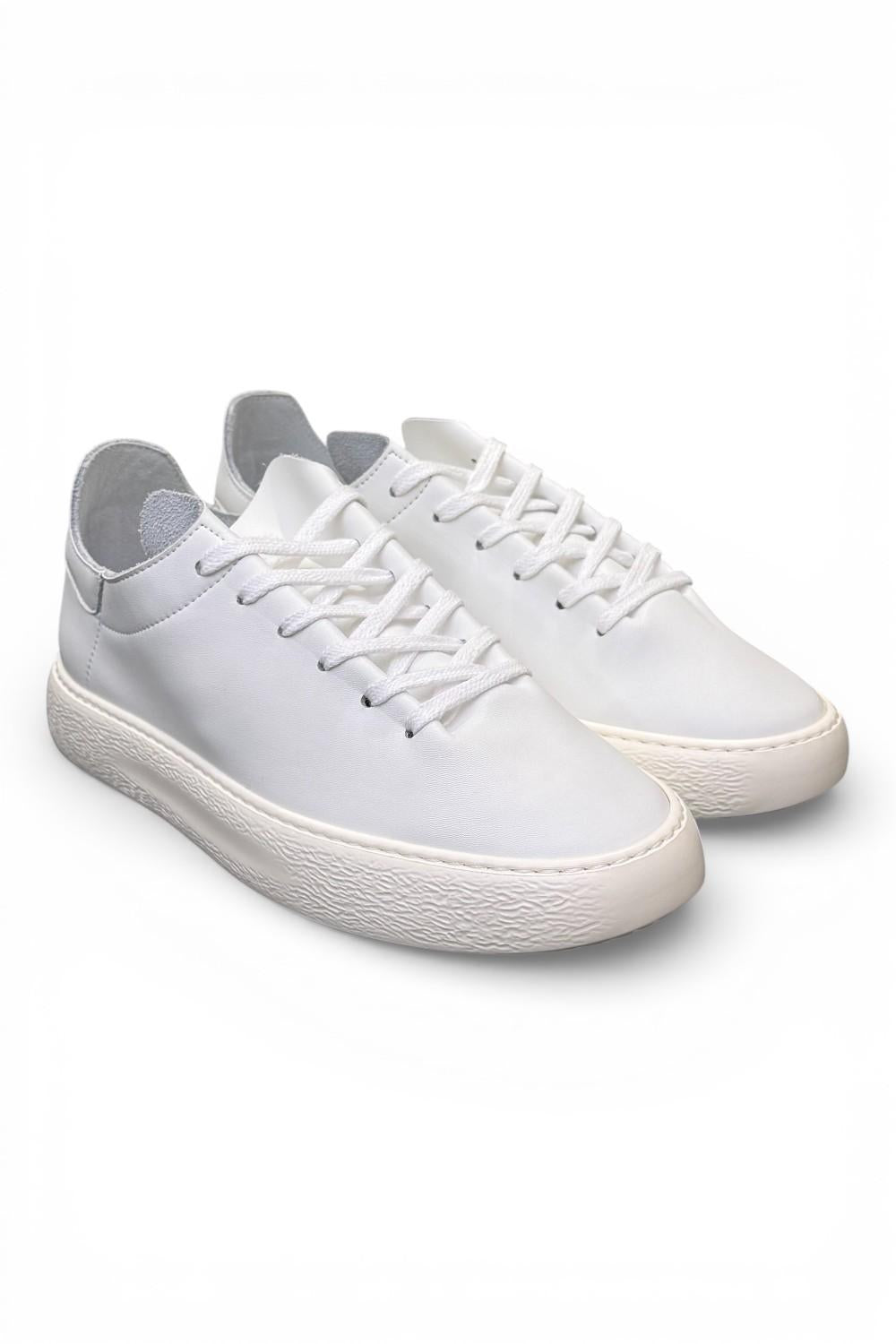 Sneaker uomo pelle bianca taglio vivo Stokton<BR/> 