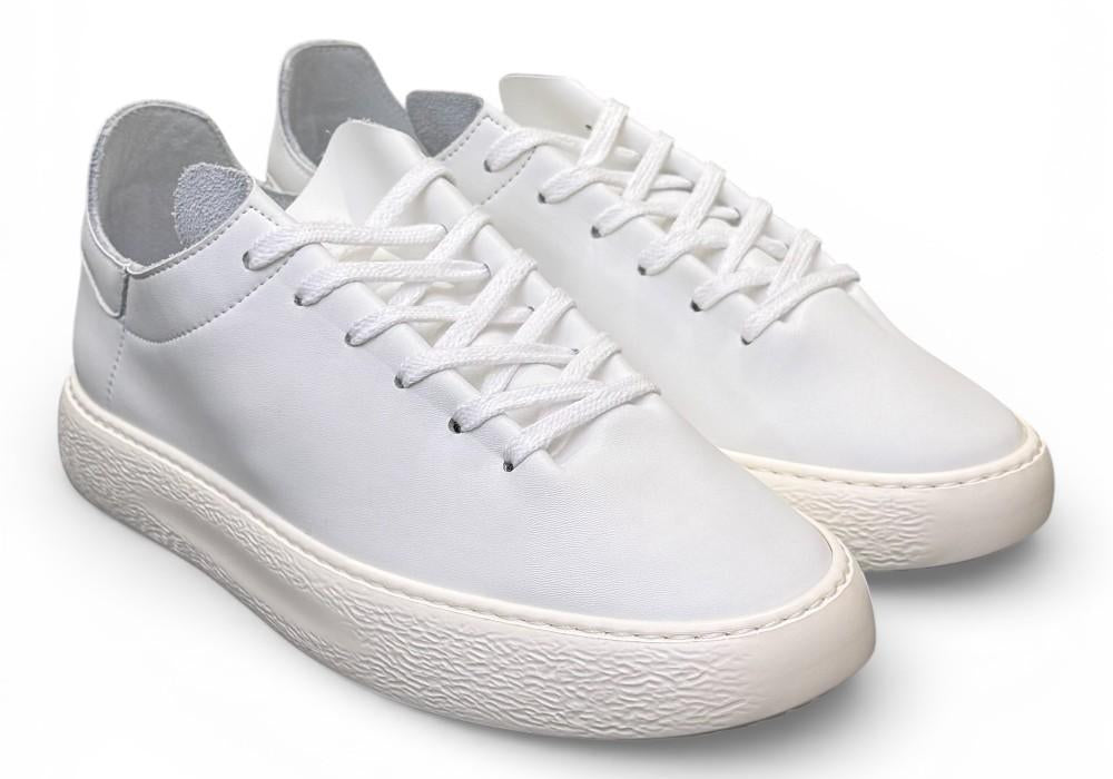 Sneaker uomo pelle bianca taglio vivo Stokton<BR/> 