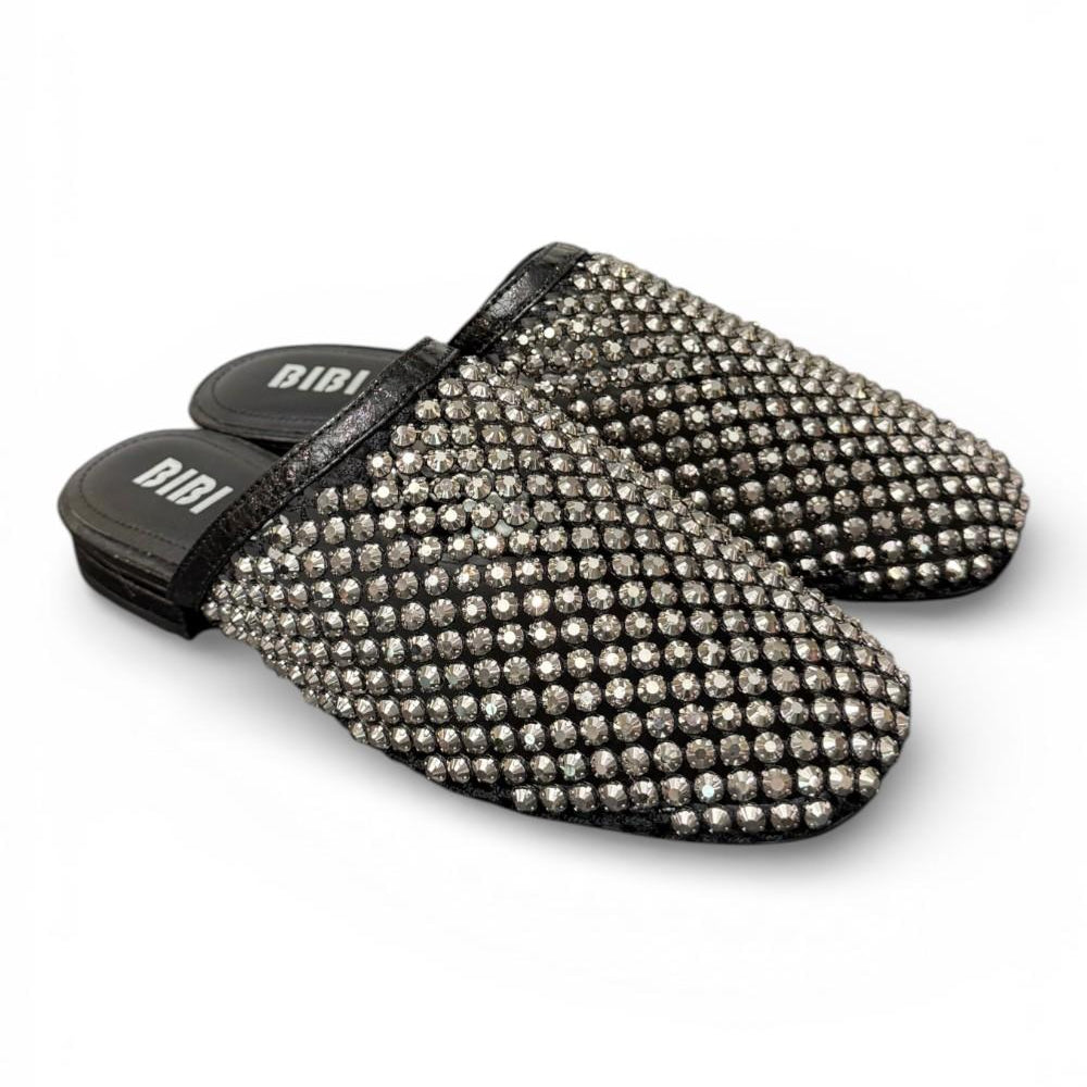 Sabot strass nero argento Bibi Lou 