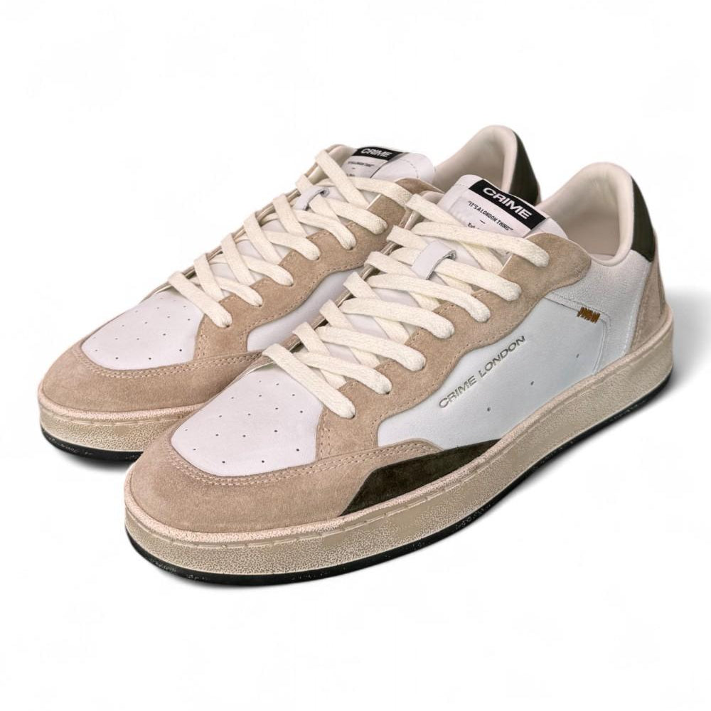 Sneaker uomo basket bianca Crime London Chelsea Dune Drift 