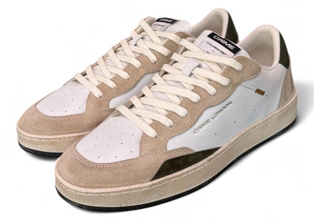 Sneaker uomo basket bianca Crime London Chelsea Dune Drift 