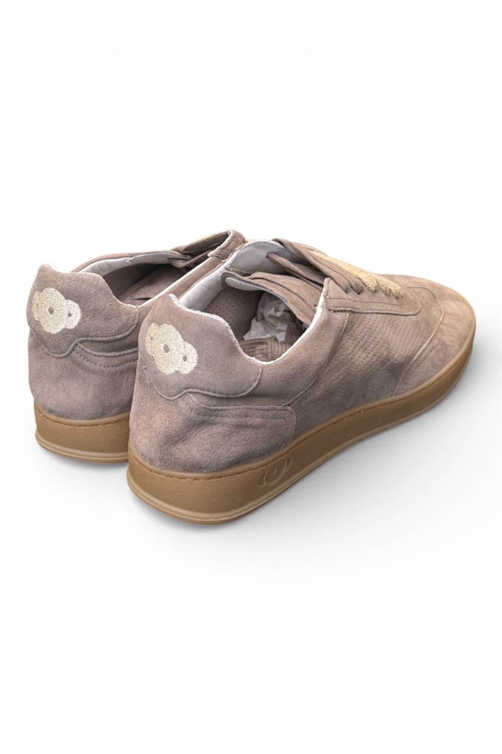 Sneaker uomo Soldini 80 Akira suede forato beige tortora 