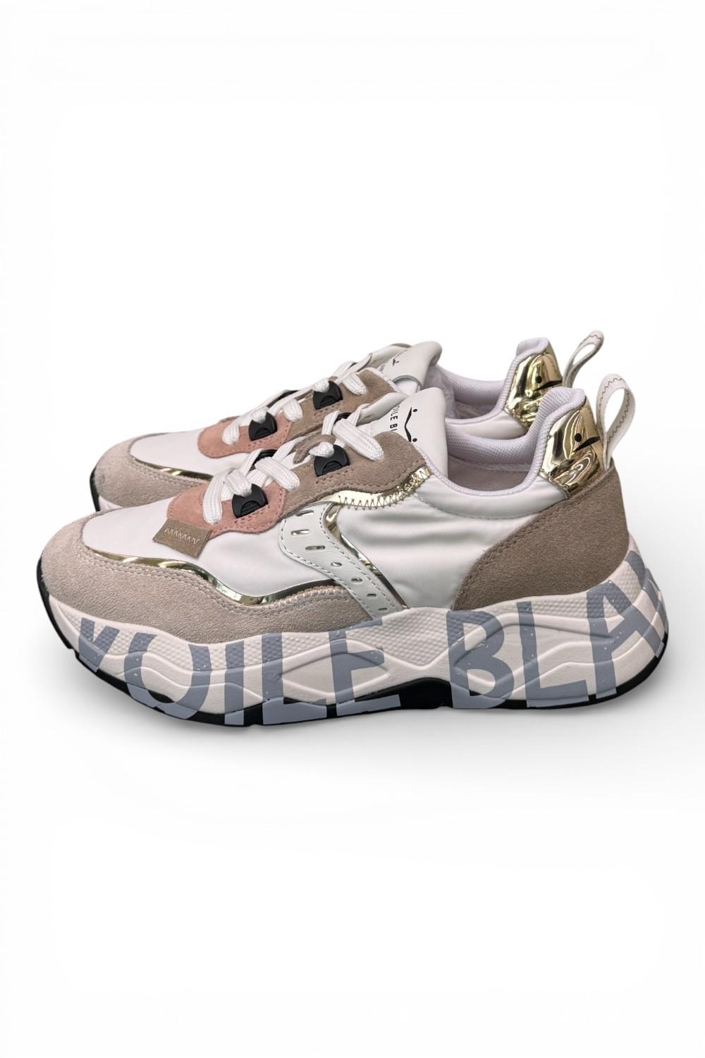 Sneaker donna Voile Blanche Club 105 bianca beige rosa 1N61 