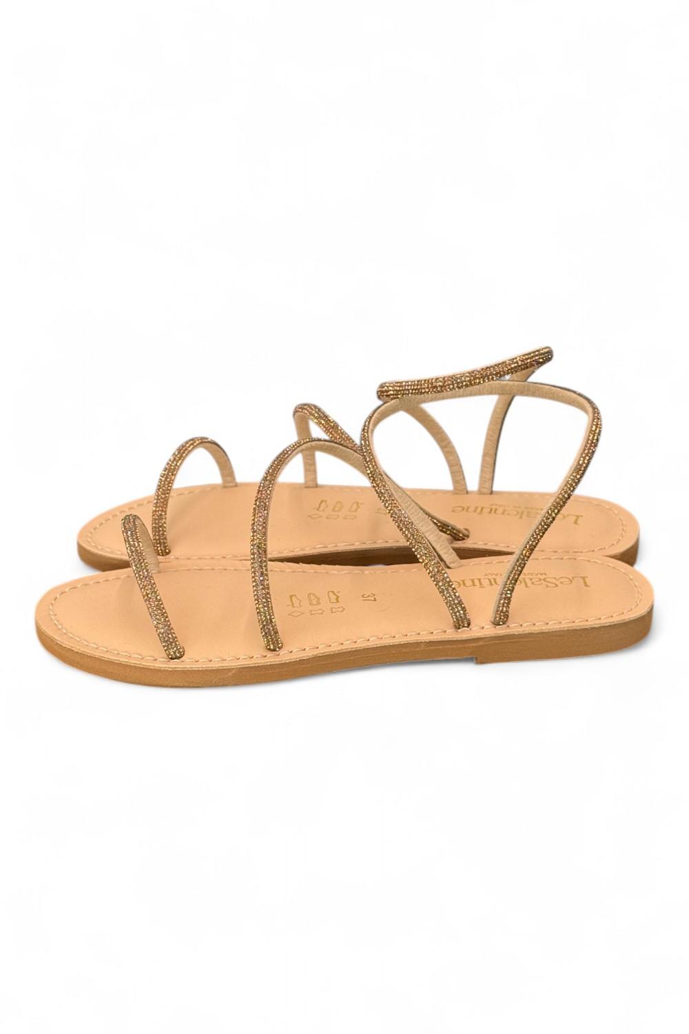 Sandalo strass oro Le Salentine 