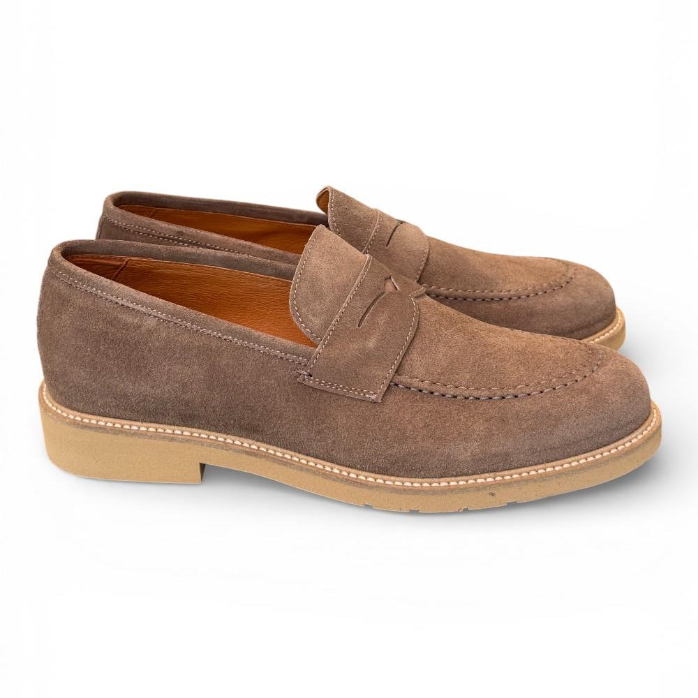 Mocassino camoscio taupe micro Exton 