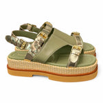 Sandalo asimmetrico kaki Z50 Zanon<BR/> 