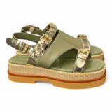 Sandalo asimmetrico kaki Z50 Zanon<BR/> 