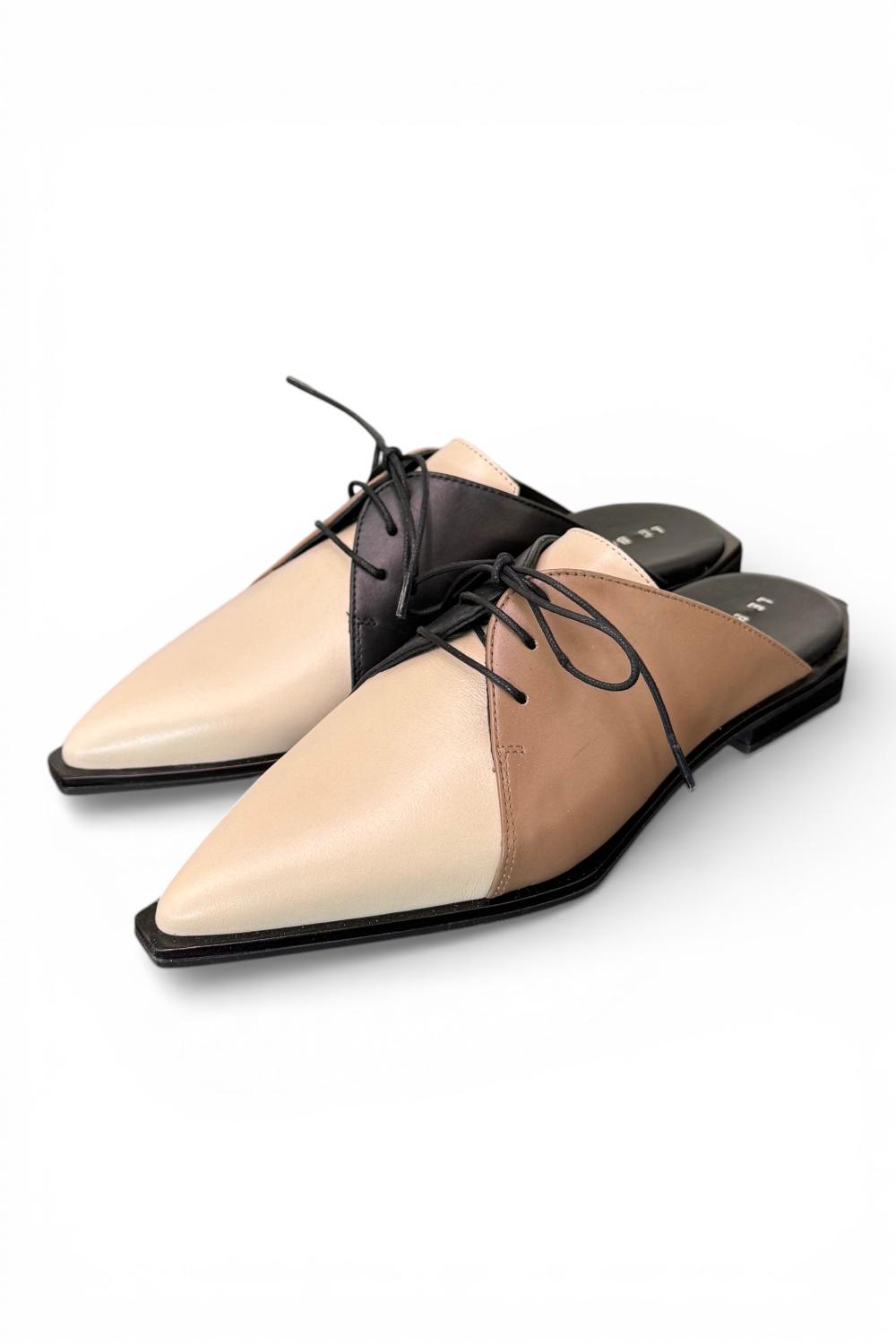 Sabot laccio pelle multicolore beige Le Bohemien 
