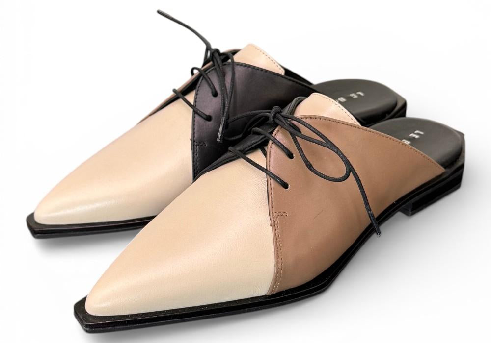 Sabot laccio pelle multicolore beige Le Bohemien 