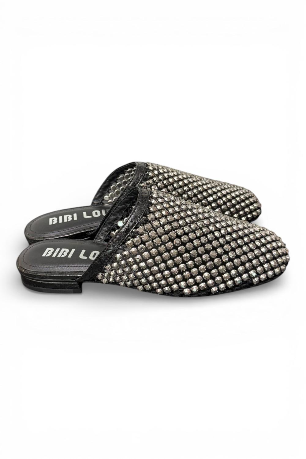 Sabot strass nero argento Bibi Lou 
