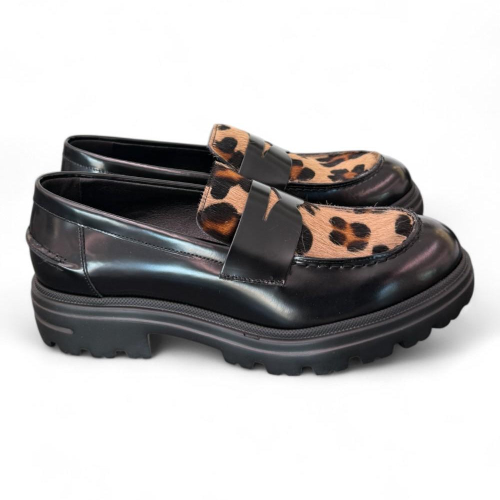 Mocassino pelle nero leo Uma Parker 