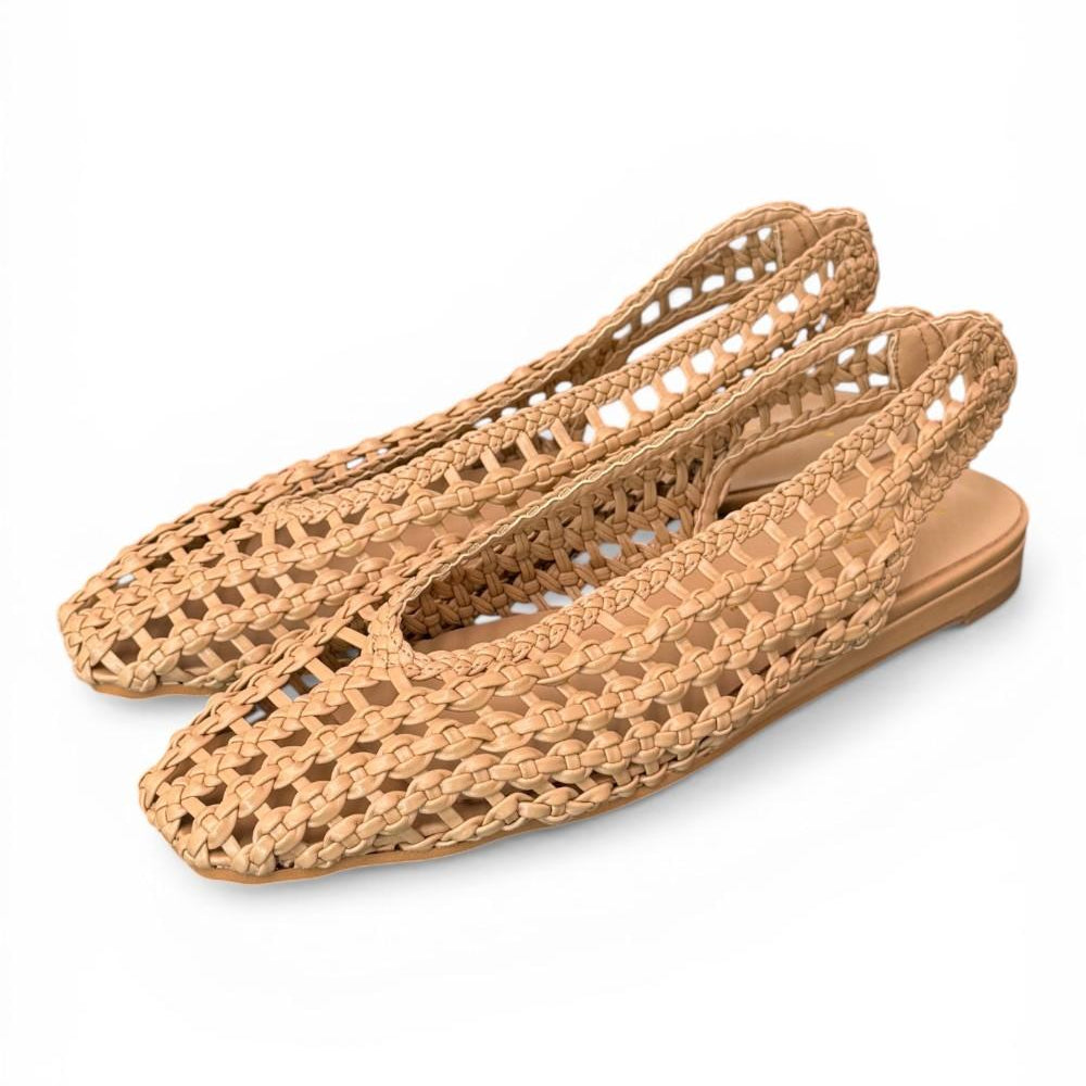 Slingback intrecciata camel Bianca Di 