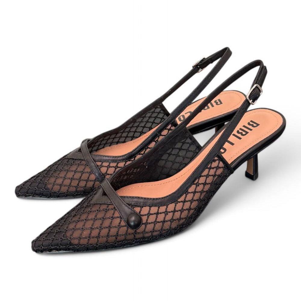 Slingback Bibi Lou rete nero tacco 