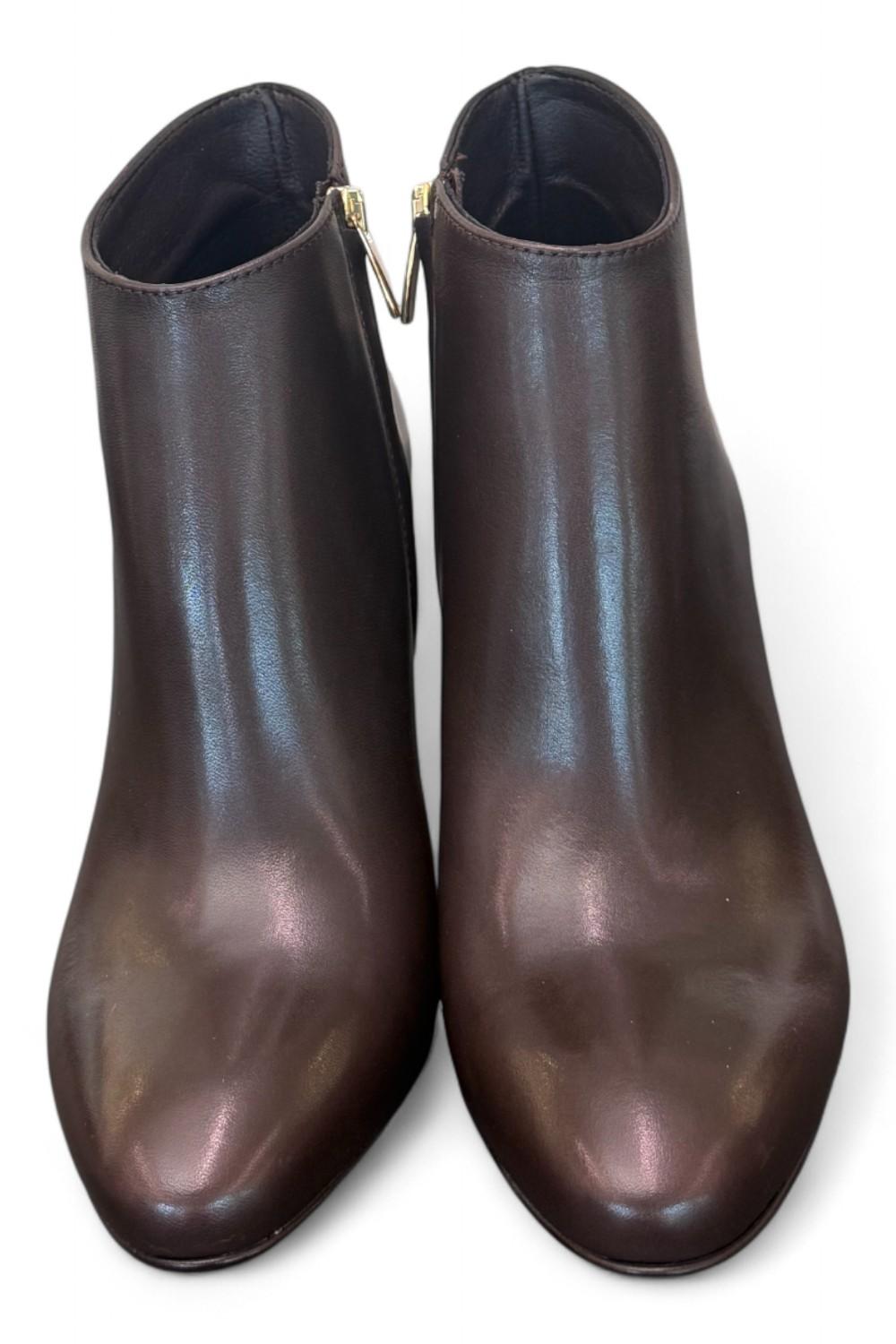 Stivaletto zip T80 pelle marrone Elisa Lanci<BR/> 