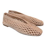 Ballerina intrecciata in tessuto champagne Inuovo<BR/> 