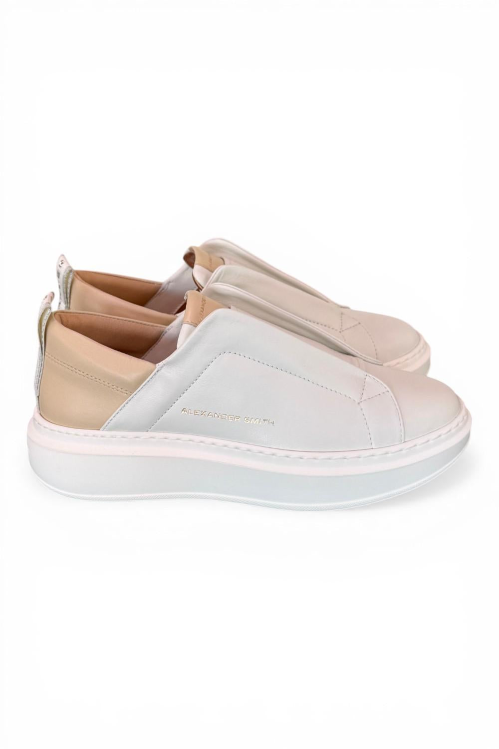 Sneaker Wembley Slip on Alexander Smith white rose 