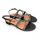 Sandalo intrecci strass nero Bibi Lou 