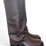 Stivale biker ghetta pelle marrone Ranye <BR/> 