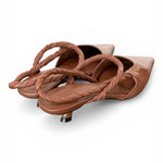 Slingback pelle marrone treccia  JVAM<BR/> 