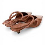 Slingback pelle marrone treccia  JVAM<BR/> 