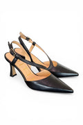 Slingback trasversale pelle nera Matteo Pitti