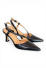Slingback trasversale pelle nera Matteo Pitti