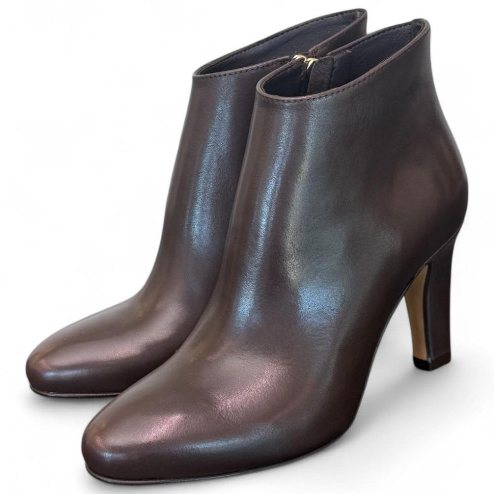Stivaletto zip T80 pelle marrone Elisa Lanci<BR/> 