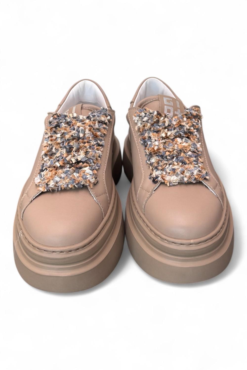 Sneaker donna Gioplus platform tortora 