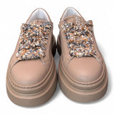 Sneaker donna Gioplus platform tortora 