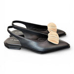 Slingback pelle nera bianca Le Bohemien 