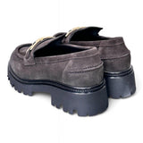 Mocassino donna Uma Parker camoscio pepe 