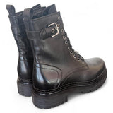 Anfibio pelle nera  con fibbia Mjus<BR/> 