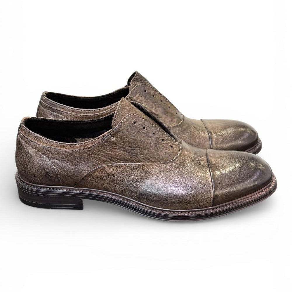 Scarpa no-laces pelle testa di moro Pawelks <BR/> 