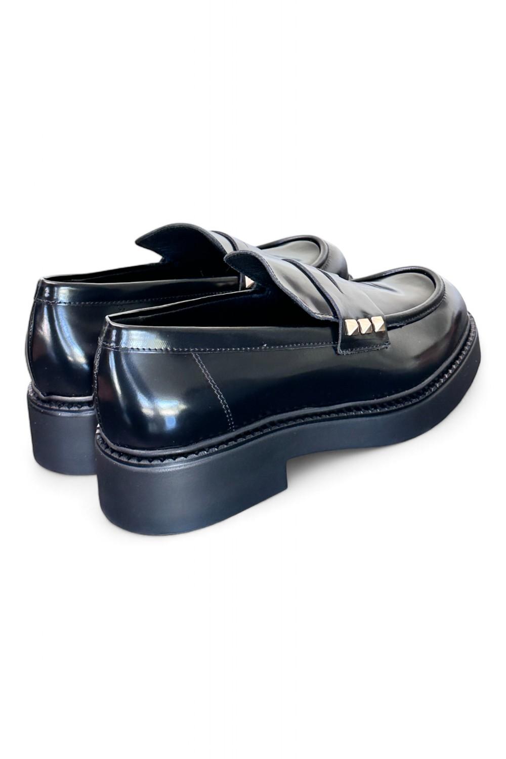 Mocassino donna Uma Parker borchiette nero 