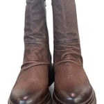 Stivaletto pieghe nabuk ingrassato moka Mjus<BR/> 