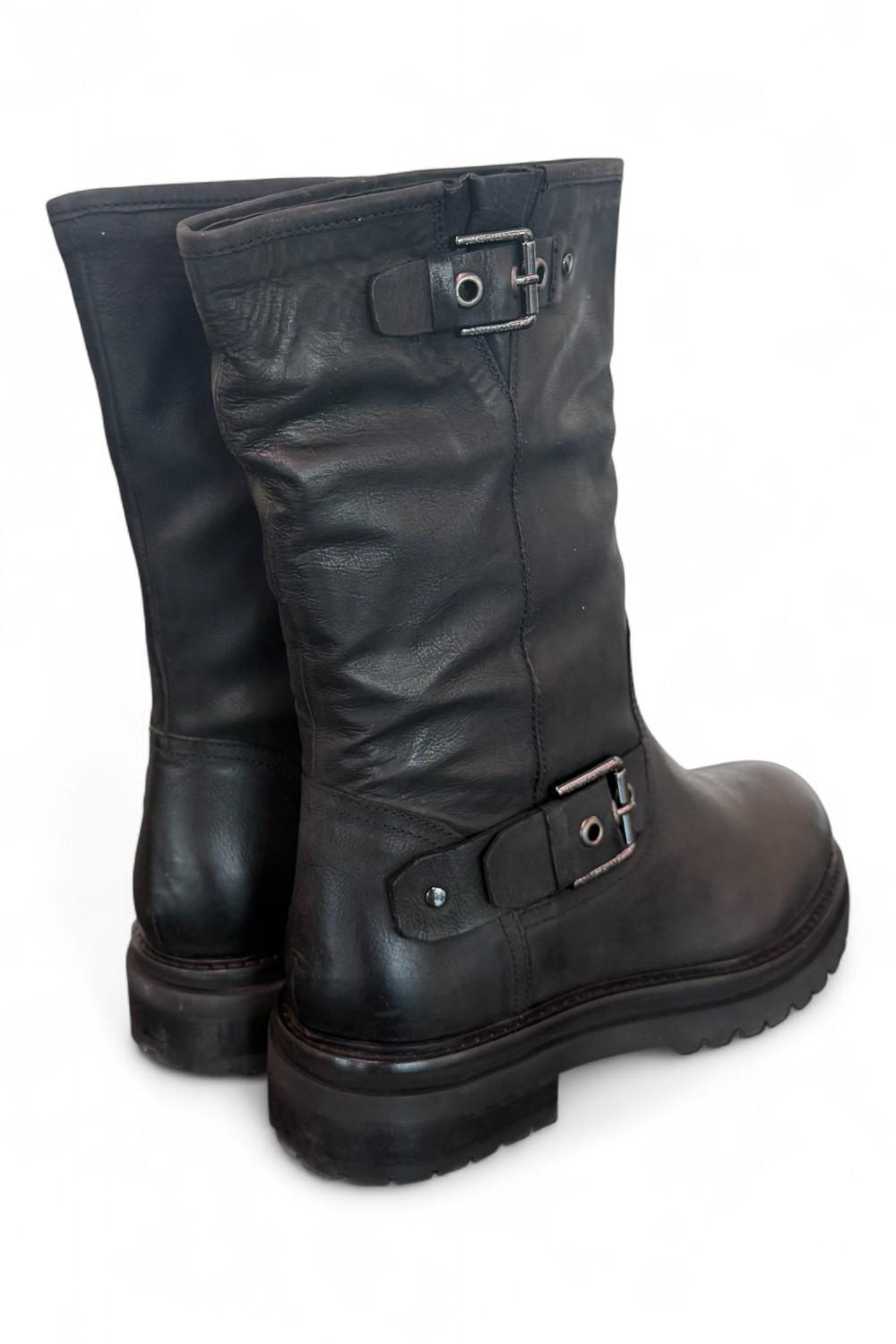 Stivale biker 3/4 nabuk nero Janet<BR/> 