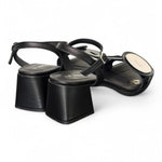 Sandalo cerchi nero tacco 50 Bohemien<BR/> 