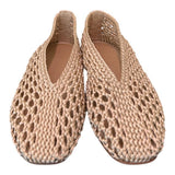Ballerina intrecciata in tessuto champagne Inuovo<BR/> 