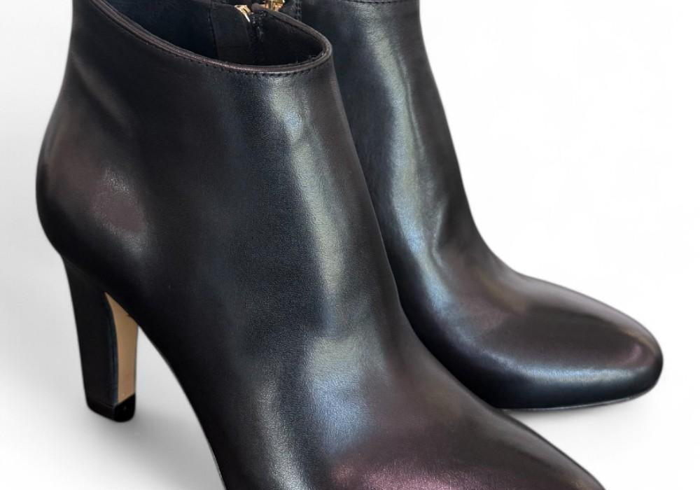 Stivaletto zip T80 pelle nera Elisa Lanci<BR/> 