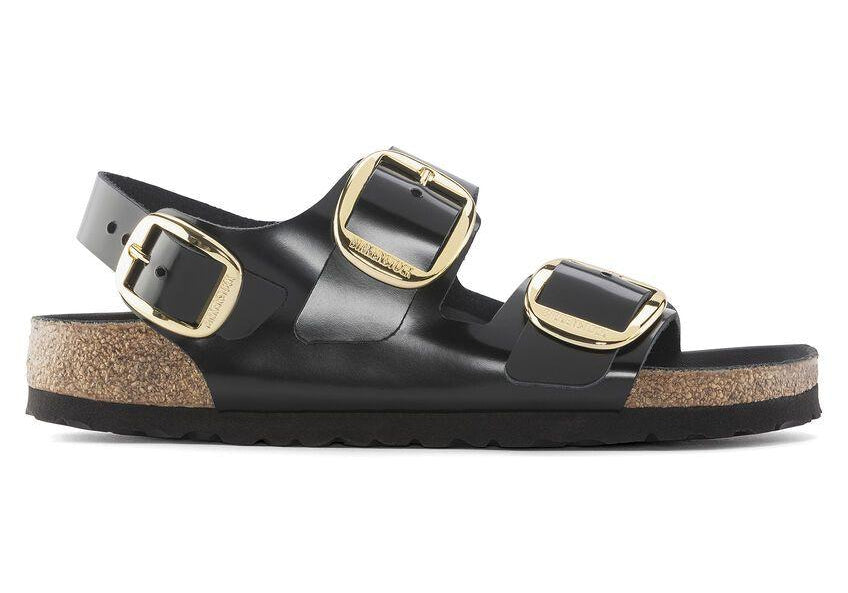 Sandalo Milano Big Buckle shine black Birkenstock 1024211 