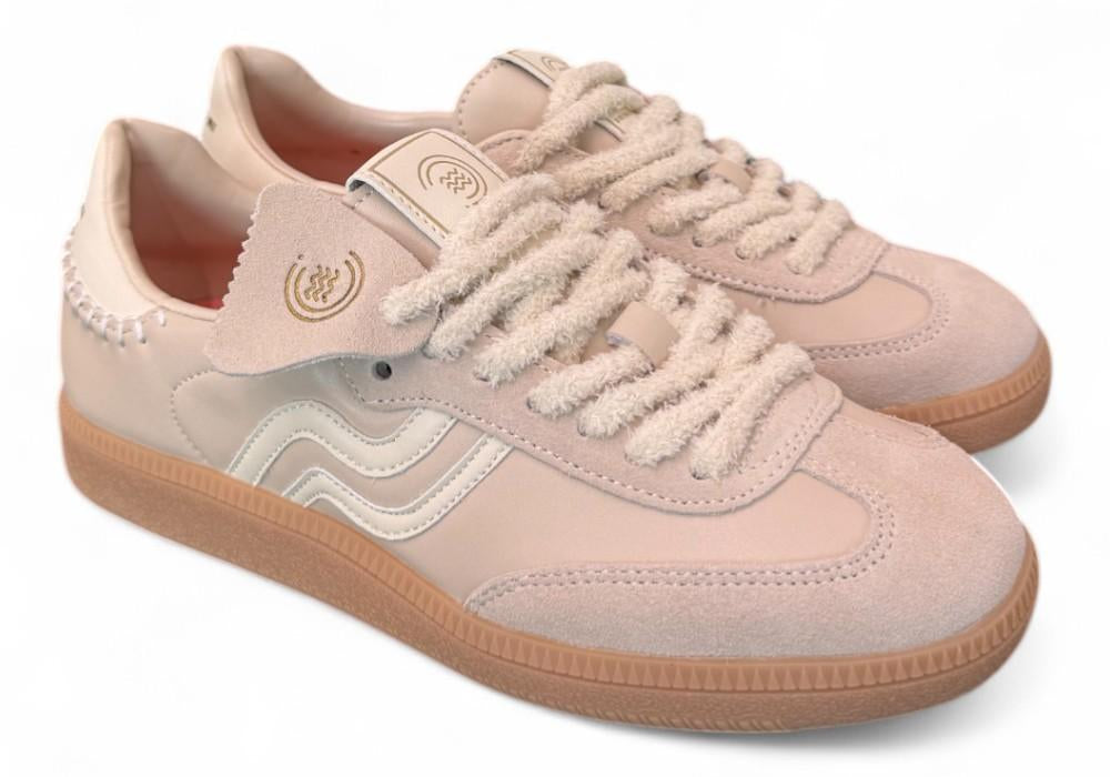 Sneaker donna low pelle latte Primabase <BR/> 