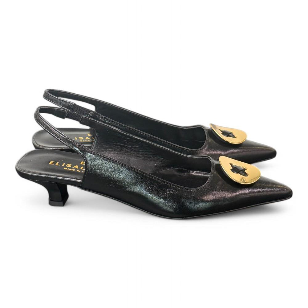 Slingback bottone nero Elisa Lanci 