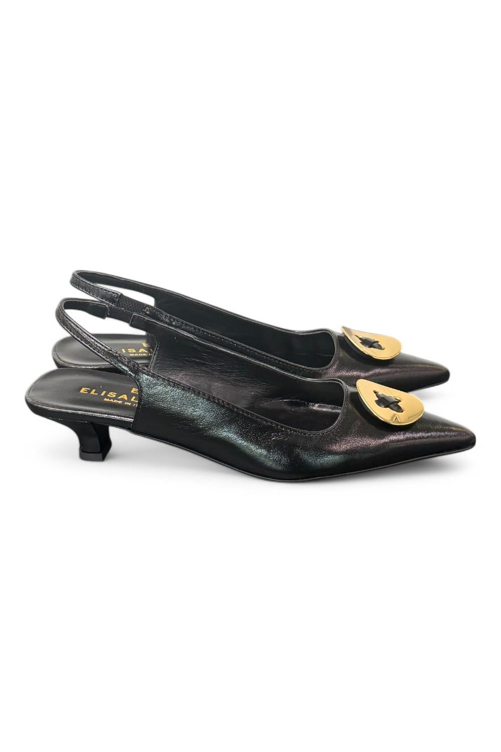 Slingback bottone nero Elisa Lanci 