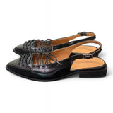 Slingback laccio pelle nera Giacko 