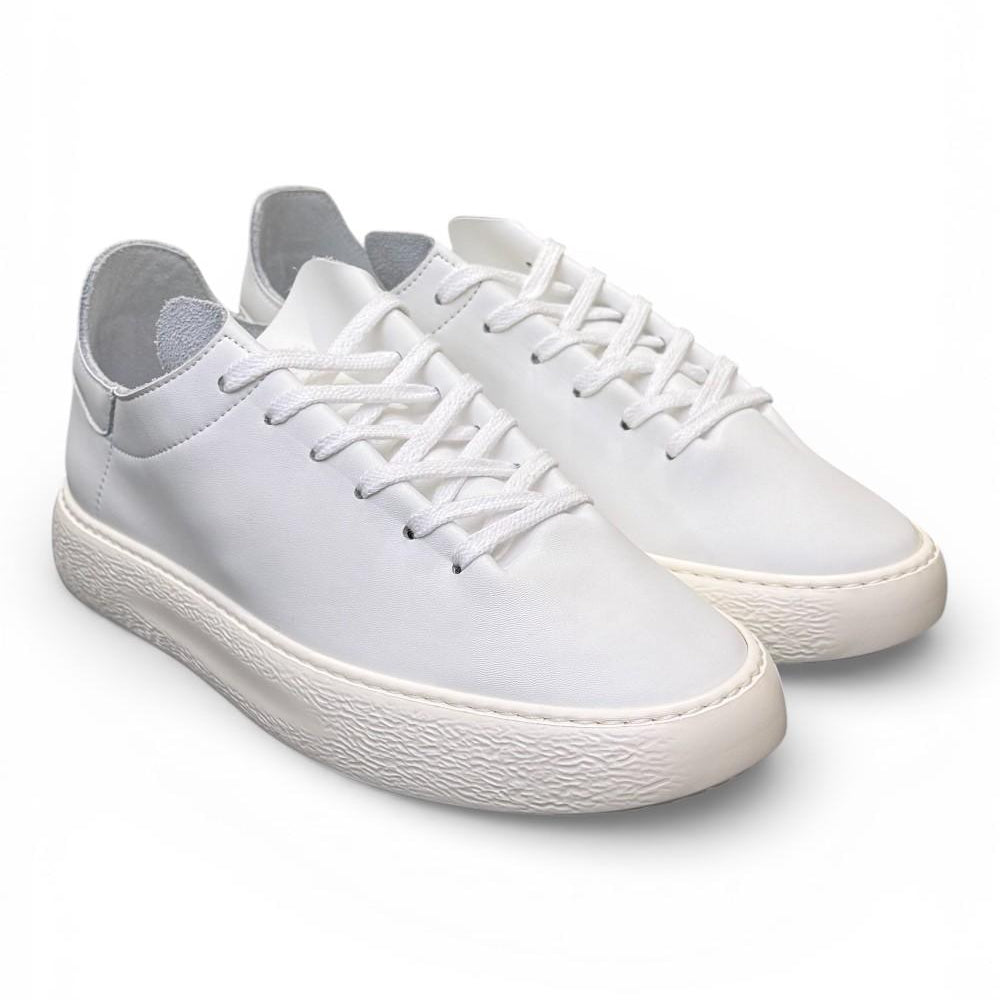 Sneaker uomo pelle bianca taglio vivo Stokton<BR/> 