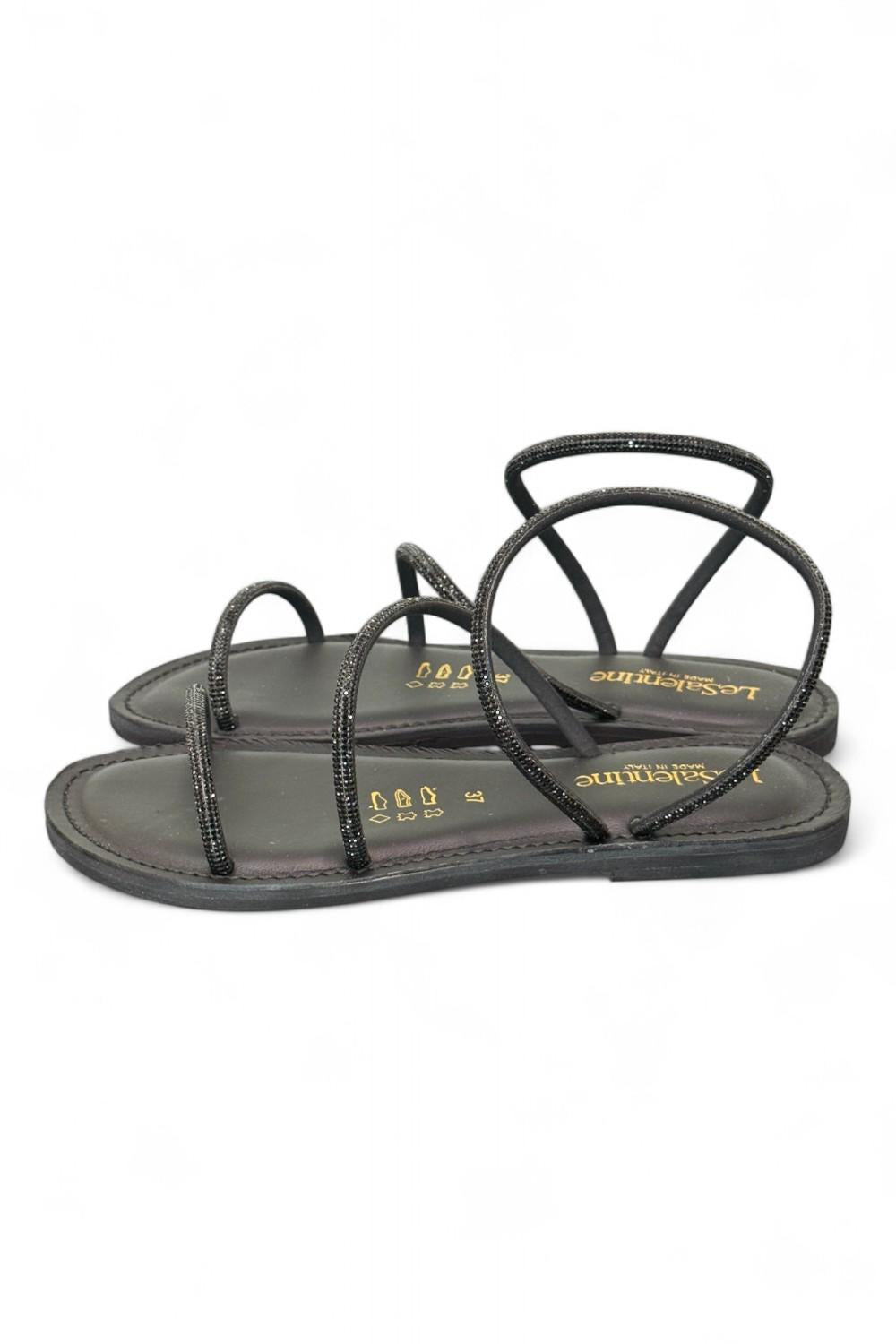 Sandalo strass nero Le Salentine 