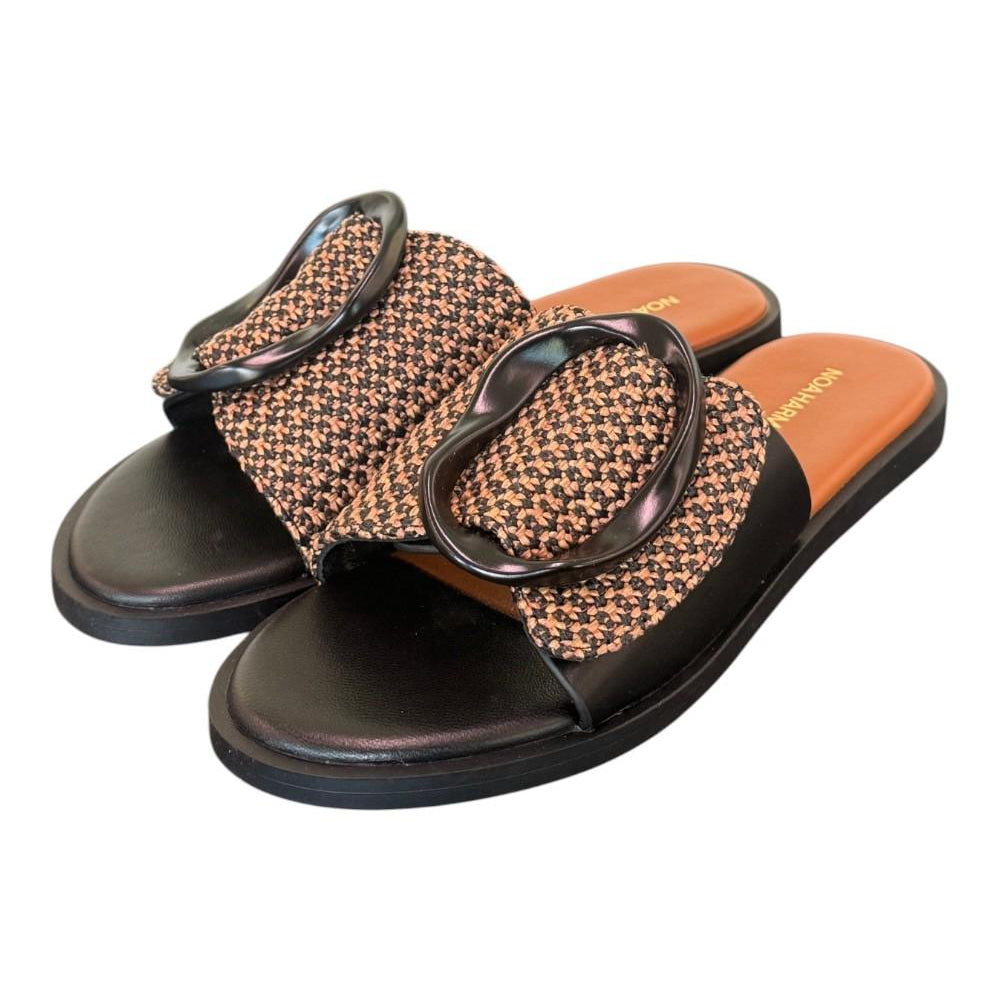 Ciabatta fibbia nero camel Noa Harmon 